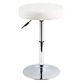 FURWOO Short Round PU Leather Shop Stool Height Adjustable Stool Swivel Counter Stool Office Stool Chair SPA Salon Stool Manicure Stool Tattoo Stool Small(White)