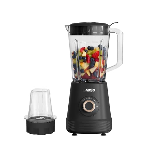 Bargain Shack 600W Blender with 1.5L Plastic Jug 2 Speed Setting + Pulse,100ml Grinding Mill, Smoothie Milk Shake Maker, Smooth Blends with No Lumps (Black, Jug Blender 1.5L)
