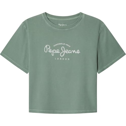 Pepe Jeans Alma T-Shirt, Verde (Terra d'ombra Verde), 16 Anni