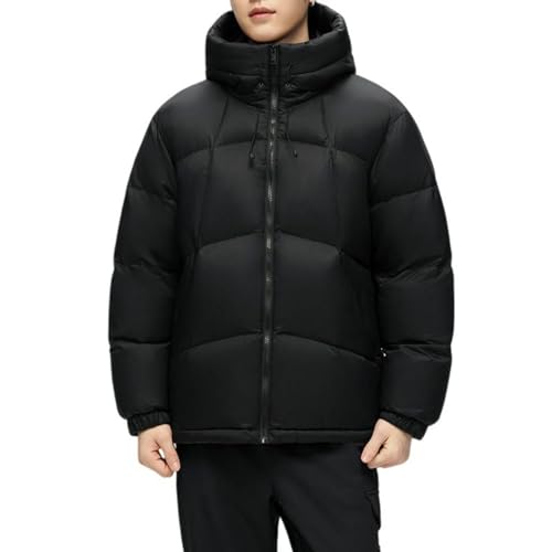 Veste d'hiver courte à capuche homme aux finitions soignées et coupe ajustée