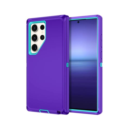 Coque Galaxy S24 Ultra anti-rayure et antichoc double couche violet bleu