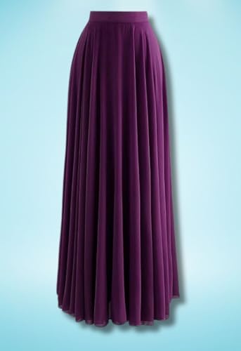 Image of Women's Full Length Georgette Long Skirt- Lehenga with 8 Meters Maxi Flare