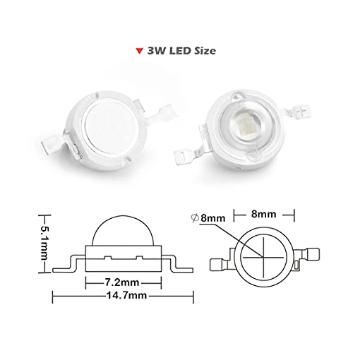 Image of CHANZON 10 pcs High Power Led Chip on Board 3W Cyan 490nm
