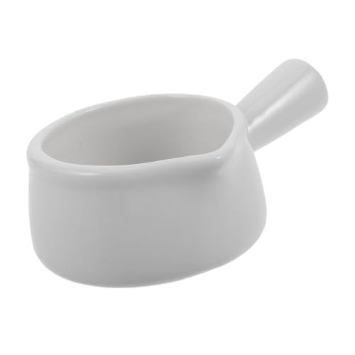 STOBAZA Ceramic Small Milk Pitcher with Handle 60ml Sauce Bowl Seasoning Dipping Bowl Small Handle Seasoning Cup Creamer Pitcher