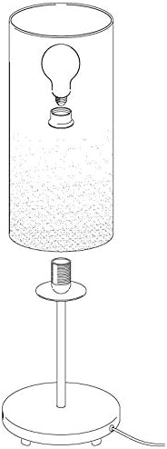 EGLO Table Lamp Troy 3, 1 Bulb Table Light, Bedside Lamp Made of Steel, Colour: Nickel Matt, Glass: Satin White, Socket: E27, incl. Switch