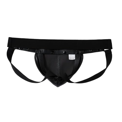 JOCKMAIL Men's Jockstrap Underwear Breathable Jock Strap Adjustable Underwears with Removeable Pouch Men Jock Strap (US, Alpha, One Size, Regular, Regular, Black) - Thumbnail 5
