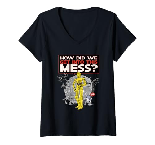 T-shirt Star Wars C-3PO vêtement col V Saint-Valentin pour homme et femme geek