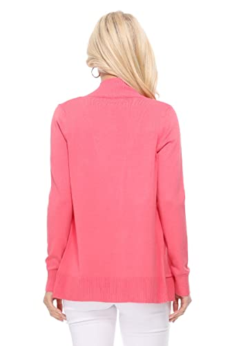 YEMAK Women's Knit Cardigan Sweater – Long Sleeve Open Front Basic Classic Casual Soft Lightweight Knitted Shrug with Pocket3