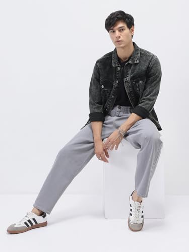 Urbano Fashion Men's Regular Fit Washed Full Sleeve Denim Jacket