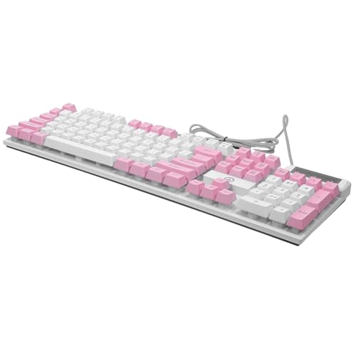 Clavier RGB filaire rose SECFOU clavier informatique ergonomique 104 touches
