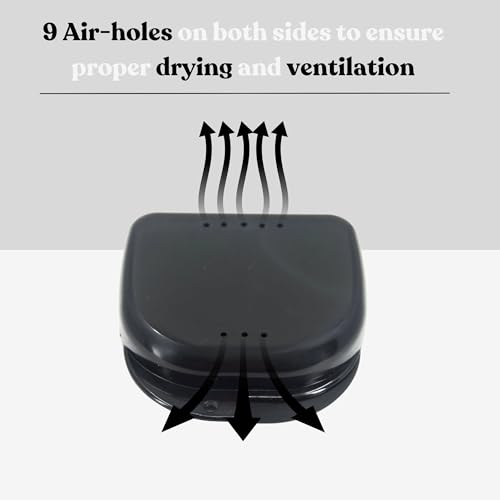 Genco Dental Retainer Case with Vent Holes - Orthodontic container for holding retainers, aligner, night-guard/mouth-guard. Small and Durable retainer case