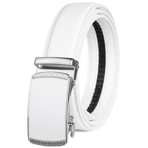 Ceinture à cliquet pour homme en cuir ajustable noir et marron