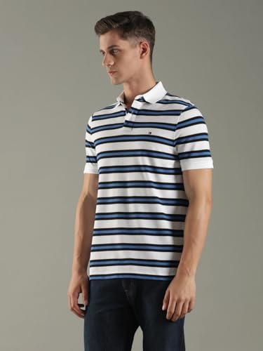 Image of Tommy Hilfiger Solid Regular fit Cotton Polo t-Shirt