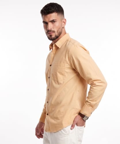 Image of Amazon Brand - INKAST Men Solid Cotton Shirt | Casual Wear | Basic Essential Plain Everyday & Office Wear | Full Sleeve | Regular Fit