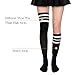 Zando 6 Pairs Striped Thigh High Socks for Women Knee High Thigh Highs Cosplay Stockings Leg Warmers Programming B Colored Stripes*6
