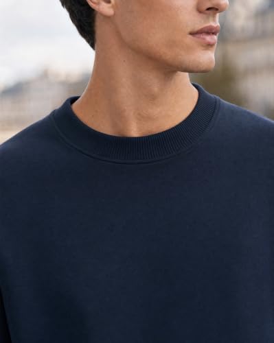 Image of Nobero Oversized Sweatshirts for Man Stylish Crew Neck | 280 GSM Rich Cotton Fleece Solid Oversized Fit Full Sleeve Sweatshirt for Men | Stylish Casual Wear Winter Sweatshirt for Men