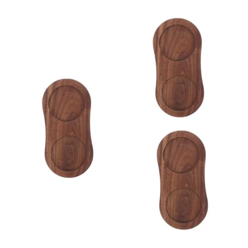 TOPBATHY 3 Piezas Base De La Amoladora Salero Para Mostrador Bandeja De Botella De Pimienta Salero y Pimentero Con Soporte Pedestal Para Molinillo Bandeja De Sal y Pimienta Madera Brown