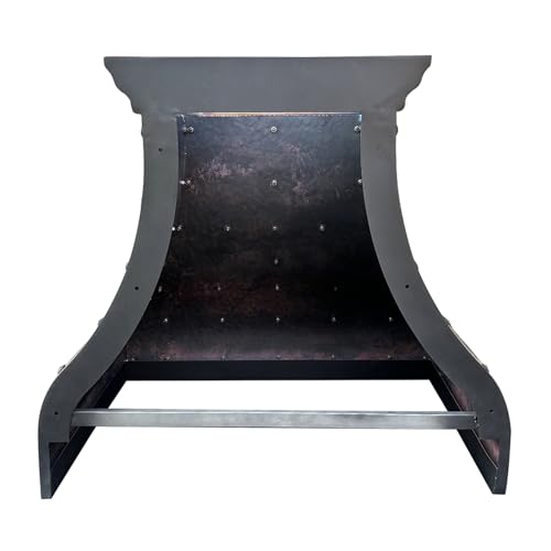 Image of SINDA Hand-Hammered Copper Vent Hood Comes with SUS304 Professional Range Hood Insert, Wall Mount, Light Hammered-Oil Rubbed Bronze, 30 inchW x 27 inchH, H13TRLOW3027 (In Stock)
