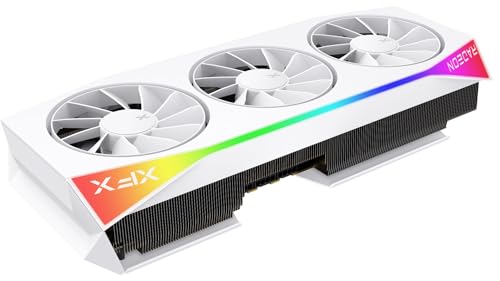 Image of XFX Mercury AMD Radeon RX 9070XT OC Gaming White Edition with RGB 16GB GDDR6, HDMI 3xDP, RDNA 4 RX-97TRGBBW9, Graphics Card, Compatible with Desktop PCs