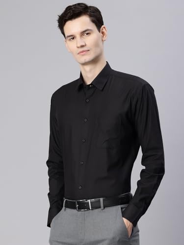 Image of Majestic Man Men's Solid Cotton Blend Wrinkle-Resistant Slim Fit Easy-Iron Formal & Office Wear
