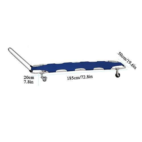 Stretcher Bed Emergency Stretcher,Stretcher,Folding Stretcher Stretcher Portable, Aluminum Alloy Folding Stretcher, Bring 4 Wheels Rescue Stretcher, Drawbar First Responder Backboard, Spine
