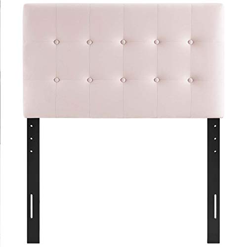 Image of Modway Emily Twin Biscuit Tufted Performance Velvet Headboard, Pink