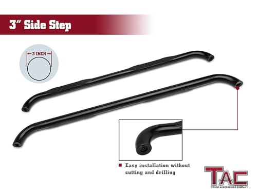 Estribos laterales negros 3" para Ford Ranger 1998-2011 miniatura 5