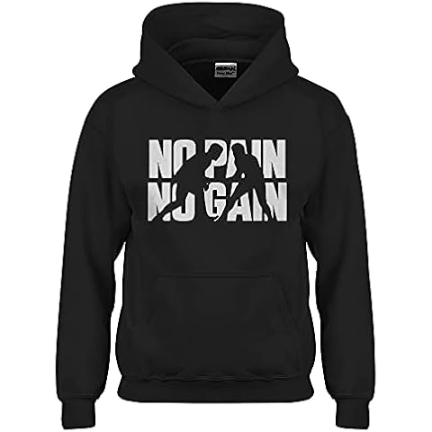 Indica Plateau No Pain No Gain Large Black Youth Unisex Hoodie Cover