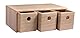 Rayher 62909505 Holzkommode mit 3 Schubladen, FSC 100%, natur, 32x18x11.5 cm