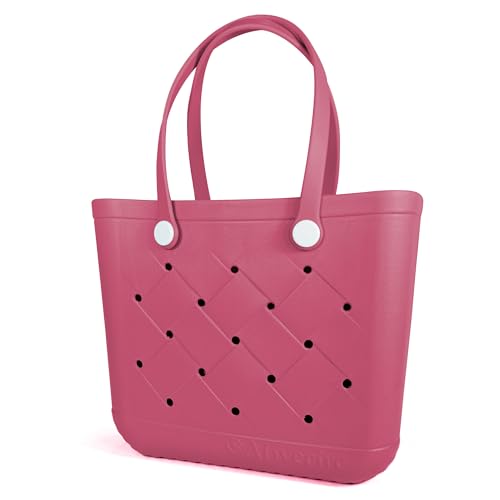 Afwerirc Rubber Beach Bag for Women, Waterproof Sandproof Large Tote, Lightweight Non-Slip Base, Bolso de Playa