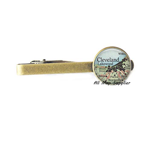 AllMapsupplier Charming Tie Clip Cleveland map Tie Clip Tie Pin,Cleveland map Tie Clip,Cleveland Tie Clip,Cleveland Tie Clip Tie Pin,Cleveland Ohio Tie Clip?A0073 (2)