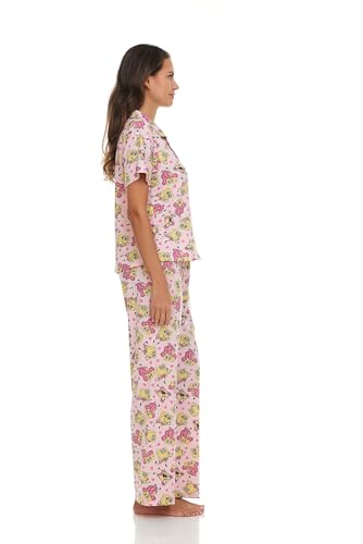 Spongebob Women’s Pajama Set, Soft Stretchy Pajamas with Pants and Short Sleeve, Notch Collar & Button Down Top3