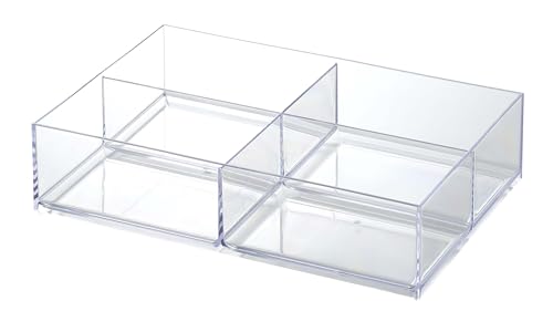 Image of Like-it | MX-T27 | System Tray | Stackable organizer | Drawer organizer | 4 divide | 6.06 inch x 9.06 inch x 2.24 inch | Clear |