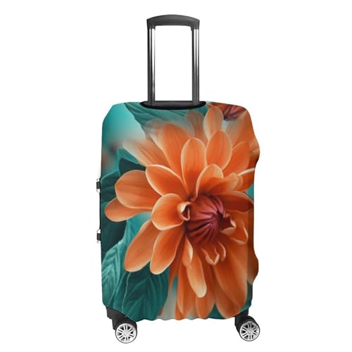 Teal And Flower Luggage Cover Personalization Suitcase Covers Protector Elastic Washable Baggage Cover Anti-Scratch For Traveling, Aircraft Consignment S4