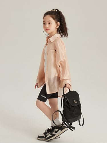 Image of 2026 Premium Girls Button Down Shirt, Long Sleeve Collared Blouse with Chest Pocket