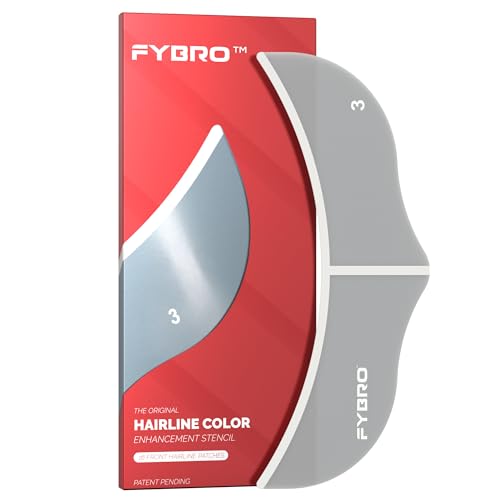 FyBro Hairline Enhancement Stencil – Stick-On, Disposable Hairline Tool (16 Patches) – Sharp Lineups with Hair Fibers – No Razor or Clippers Needed