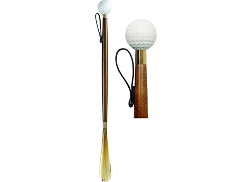 Chausse-pied or avec boule de golf 53 cm, l'accessoire de chaussage raffiné