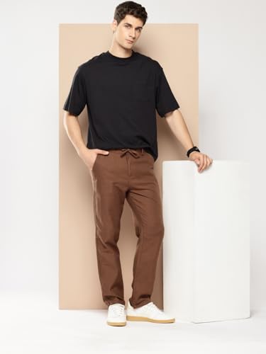 Image of DIVISIVE Men's Relaxed Fit Cotton Linen Blend Trousers