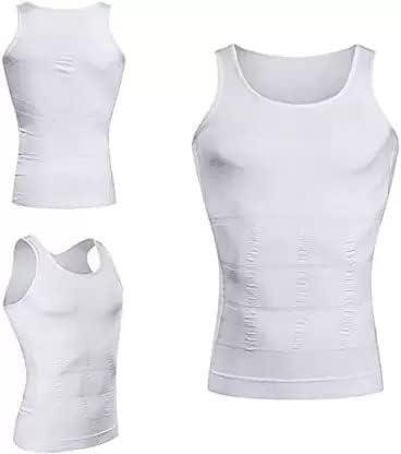 speginic Men’s Slimming Body Shaper Vest Shirt, Abs Abdomen Slim Stretchable Tummy Tucker Vest White or Combo-picture-37