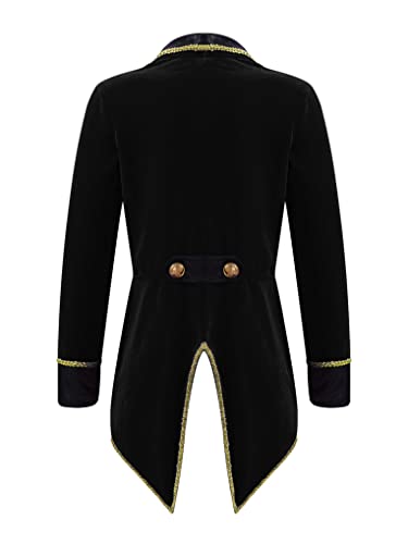 Hansber Kids Boys Prince Roleplay Outfits Circus Magician Tuxedo Jacket with Accessories Set for Stage Party3