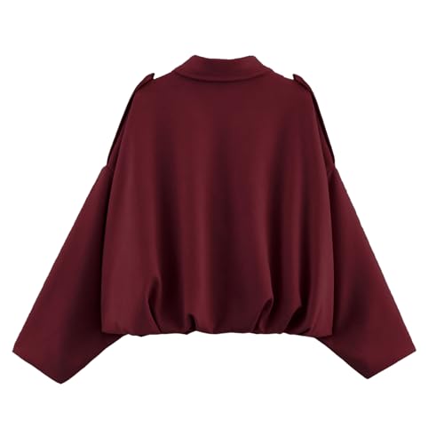 Women's Faux Suede Bomber Jacket Oversized Long Sleeves Motorcycle Cropped Coat Zip Up Winter Coat Outerwear3