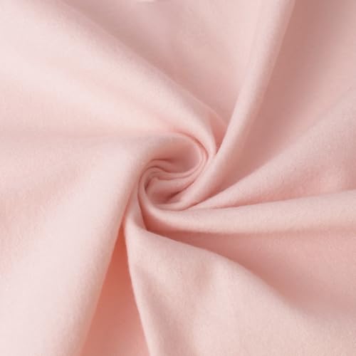 JOSNAAN 59W Cotton Flannel Fabric Super Soft 150GSM Medium Weight Solid Arts & Crafts Quilting Blanket for Sewing(1Yard Pink)