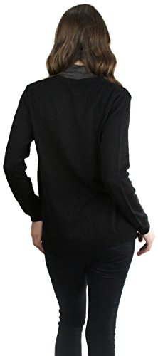 Image of ToBeInStyle Women's Long Sleeve Rib Banded Open Sweater Cardigan