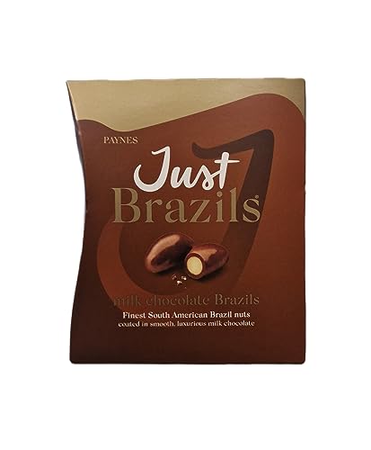 Paynes Just Brazils Milk Chocolate Box - Milk Chocolate with Brazil Nut Centres 150g - Chocolate Gift for Christmas - Stocking Filler | Chocolate Boxes & Gifts | Suitable For Vegetarians