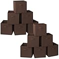 Casafield Set of 12 Collapsible Fabric Cube Storage Bins, Brown - 13" Foldable Cloth Baskets for Shelves, Cubby Organizers & More