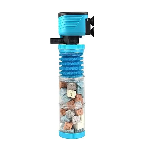 CXCDSS Depuradora Piscina, Filtro De Tanque Peces, Cambio Agua Gratuito, Bomba Circulación Purificación Tres En Uno Incorporada, Pequeño Ultra Silencioso(Khaki)