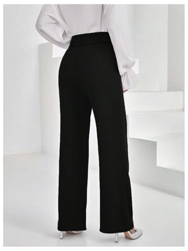 Floerns Women's High Waisted Belted Wide Leg Dress Pants Elegant Business Trousers2
