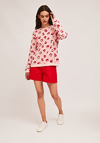 Suéter de algodón rosa transpirable Compañía Fantástica con divertido estampado de mono rojo 2