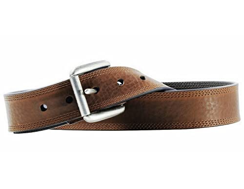 ARIAT Men's Triple Row Stitch Leather Belt, Dark Copper, 50