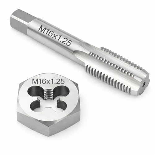 Image of M16x1.25 Metric Tap and Die Set Right Hand HSS Tap & GCr15 Hex Die for Metal Thread Repair